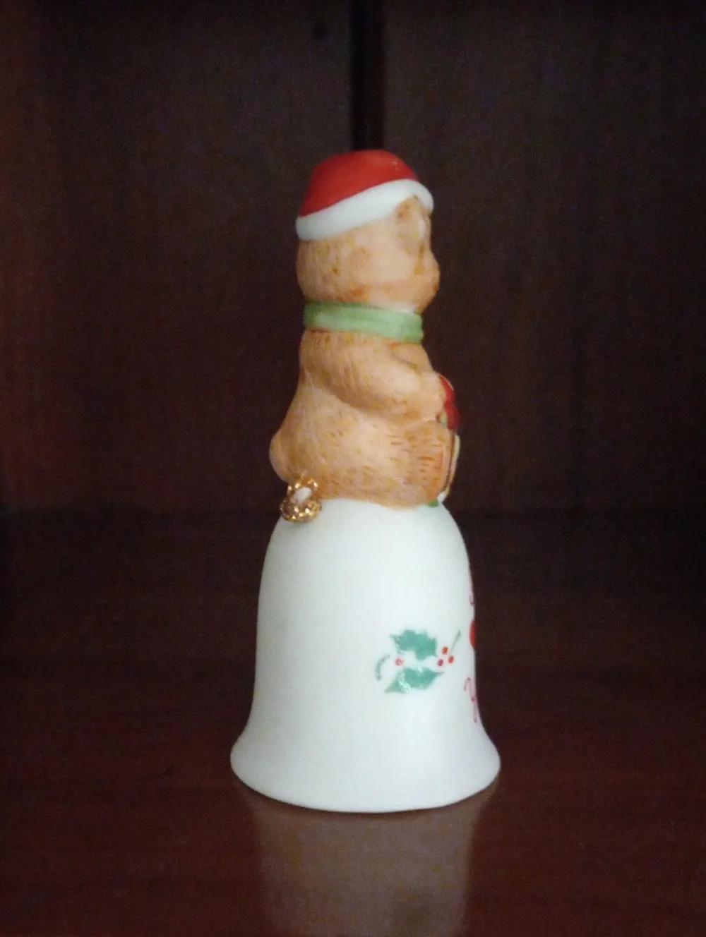 Vintage Russ Berrie Christmas Teddy Bear Ceramic Bell – I Love You Holiday Decor